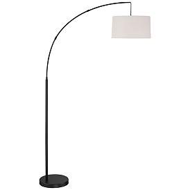 Image2 of 360 Lighting Cora 72" High Black Finish Modern Arc Floor Lamp
