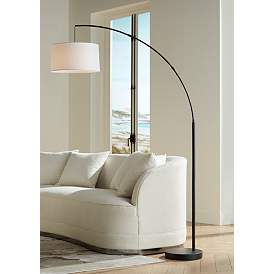 Image1 of 360 Lighting Cora 72" High Black Finish Modern Arc Floor Lamp