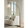 Watch A Video About the 360 Lighting Cora Black Finish Modern Arc Floor Lamp
