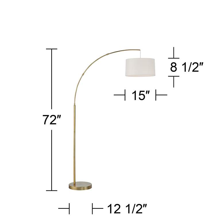 Image 7 360 Lighting Cora 72 inch High Brass Metal Modern Arc Floor Lamp more views