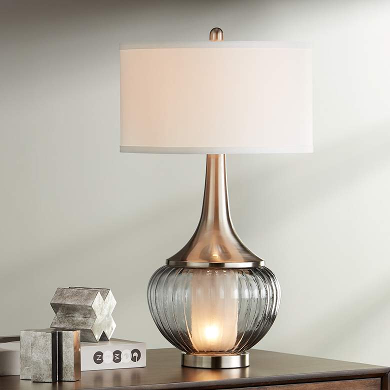 Image 7 360 Lighting Courtney 28 1/2" Glass Night Light Table Lamps Set of 2 more views