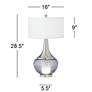 360 Lighting Courtney Ribbed Glass Night Light Lamp with Table Top Dimmer