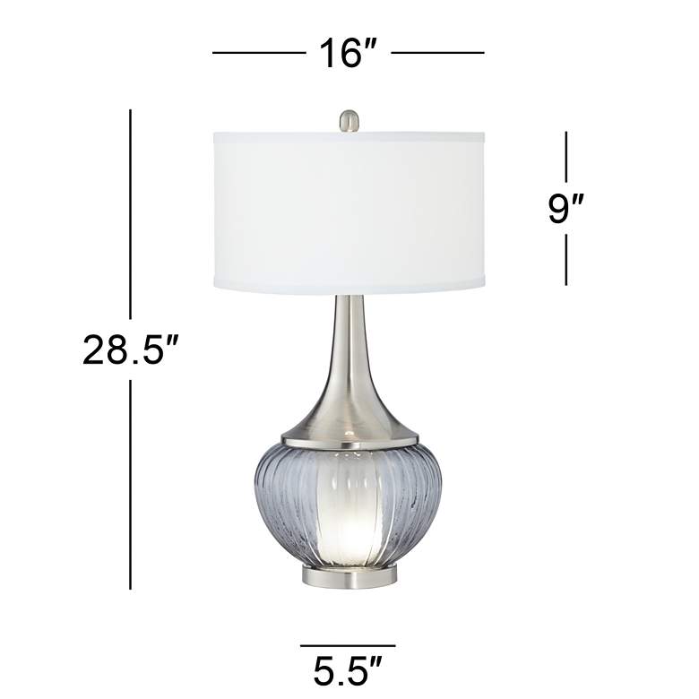 Image 7 360 Lighting Courtney Ribbed Glass Night Light Lamp with Table Top Dimmer more views