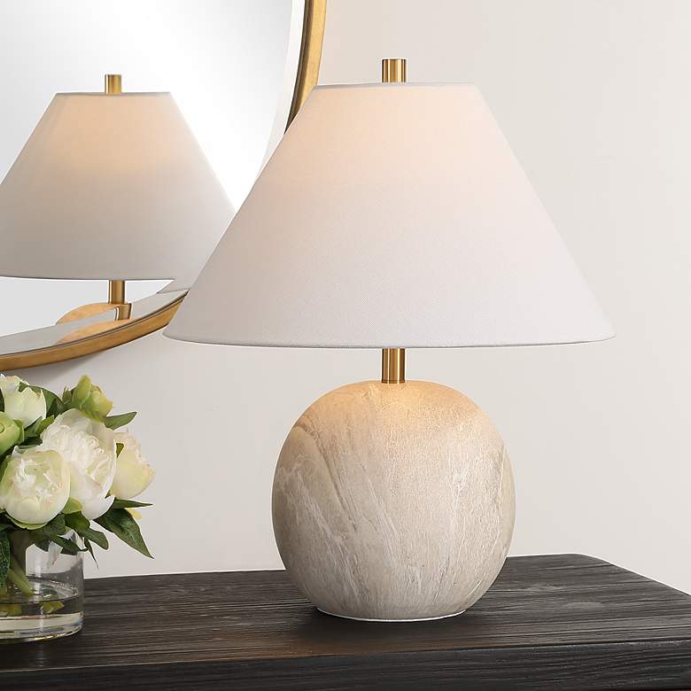 Image 1 360 Lighting Cove 17" Faux Stone Ceramic Accent Table Lamp