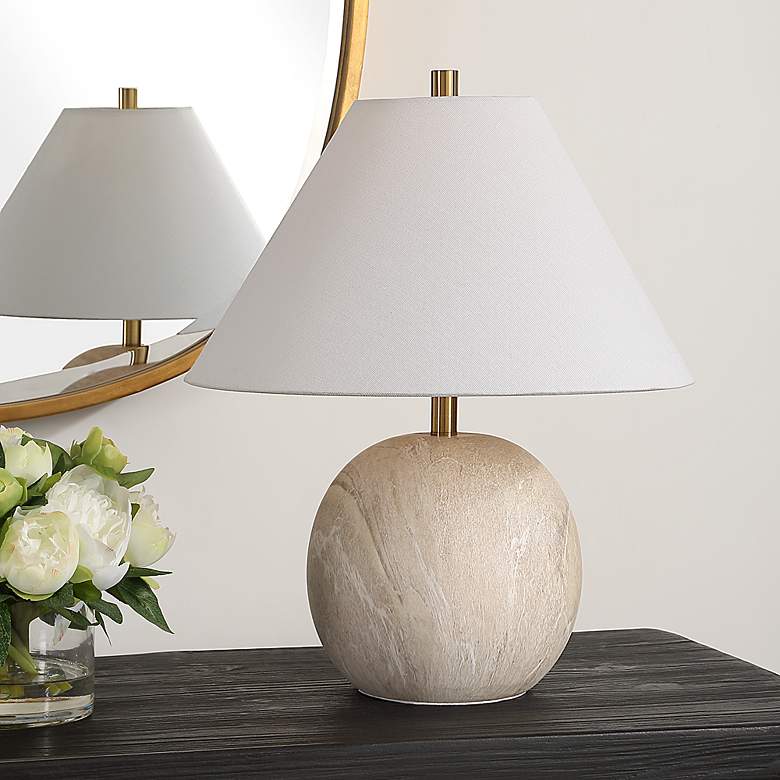 Image 3 360 Lighting Cove 17" Faux Stone Ceramic Accent Table Lamp more views