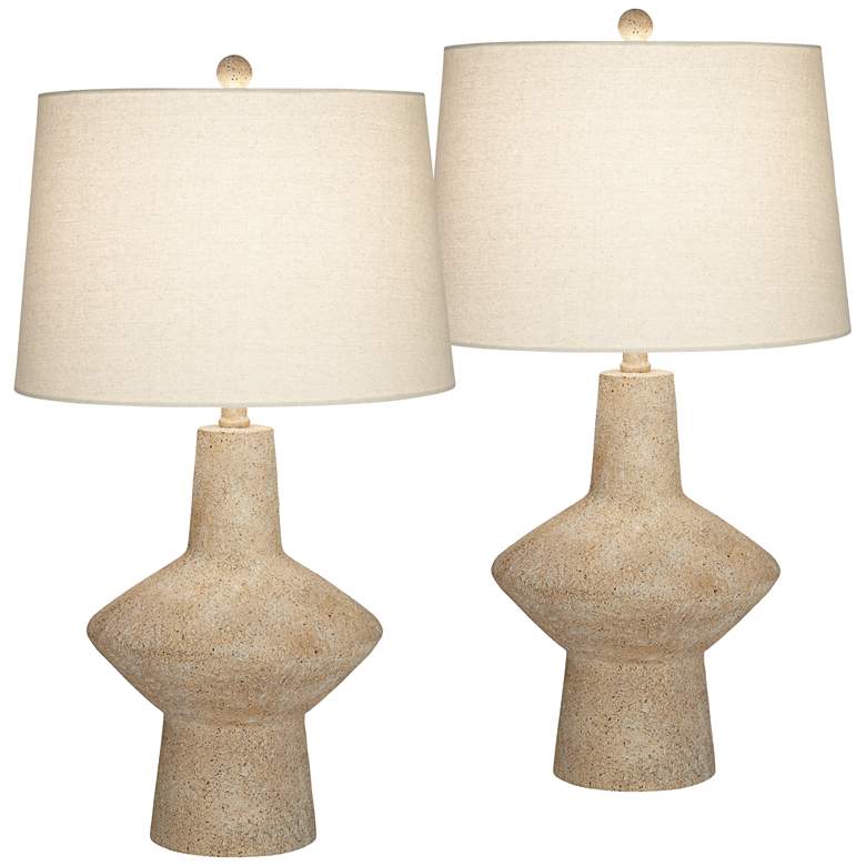 Image 2 360 Lighting Cozumel 26 3/4 inch Rustic Beige Modern Table Lamps Set of 2