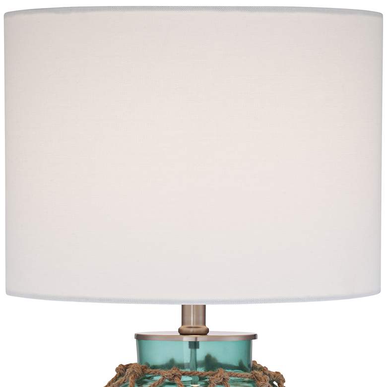 Image 3 360 Lighting Crosby 22 1/2" Blue-Green Bottle with Rope Glass Lamp more views