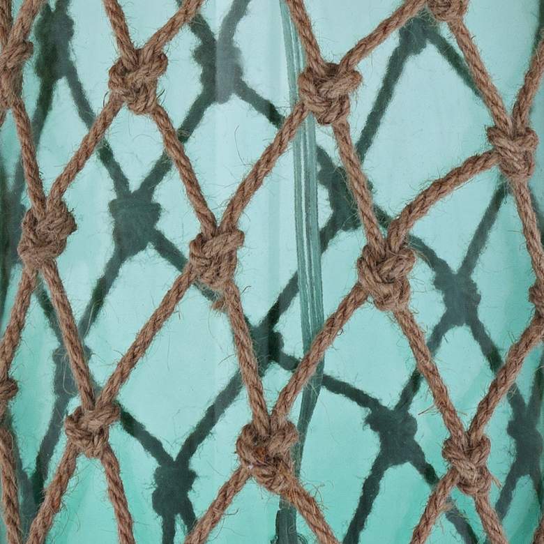 Image 5 360 Lighting Crosby 22 1/2" Blue-Green Bottle with Rope Glass Lamp more views
