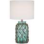 360 Lighting Crosby 22 1/2" Rope and Bottle Glass Lamp with Dimmer