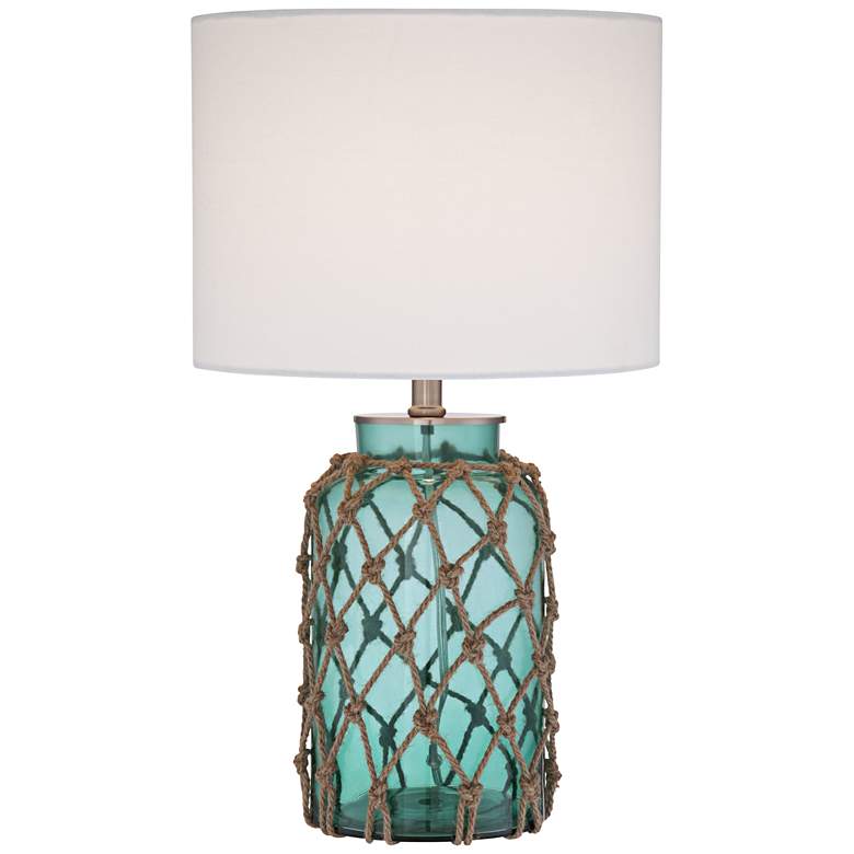 Image 2 360 Lighting Crosby 22 1/2 inch Rope and Bottle Glass Lamp with Dimmer