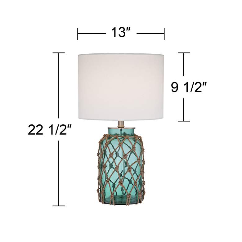 Image 6 360 Lighting Crosby 22 1/2" Rope and Bottle Glass Lamp with Dimmer more views