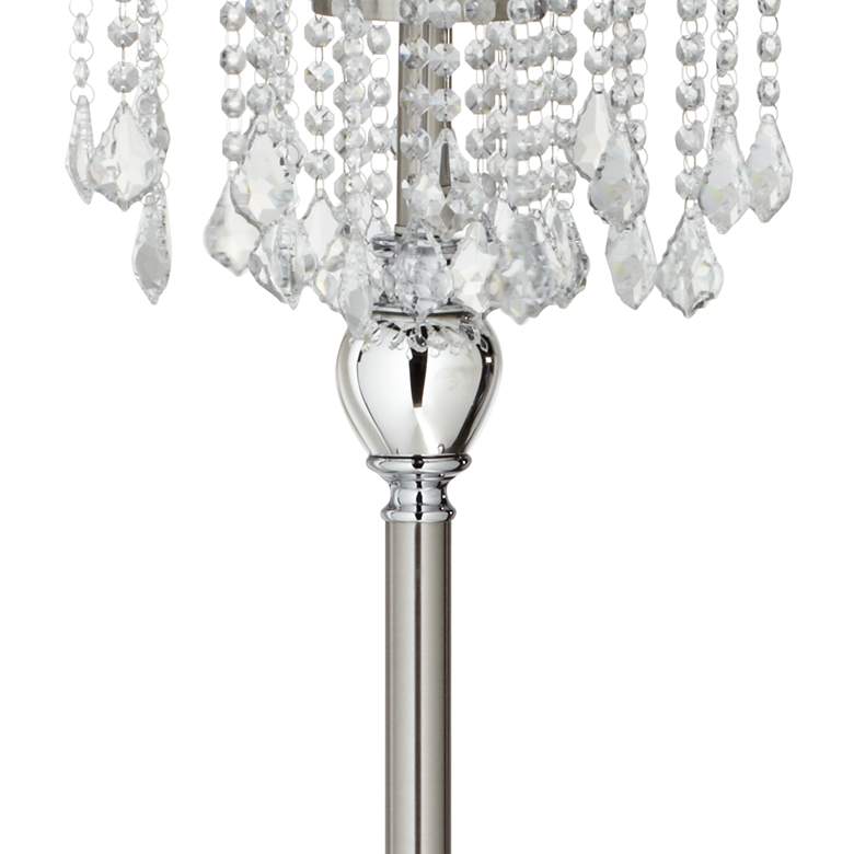Image 3 360 Lighting Crystals 60 1/2" Basra Gray and Satin Steel Floor Lamp more views
