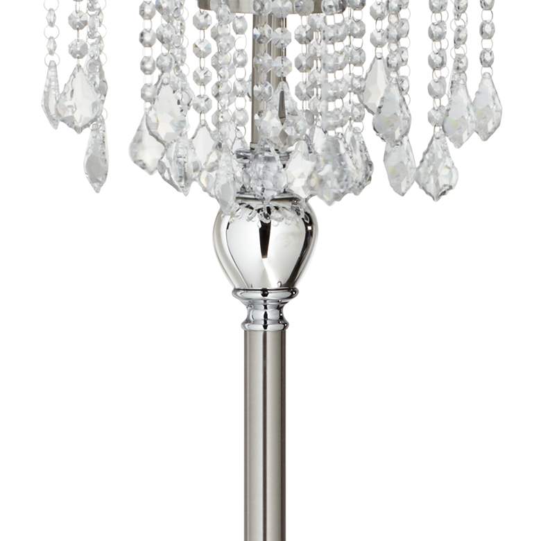 Image 3 360 Lighting Crystals 60 1/2 inch Basra Gray and Satin Steel Floor Lamp more views