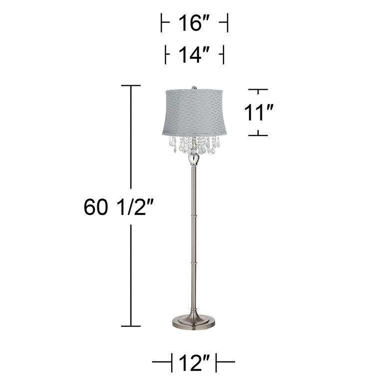 Image 5 360 Lighting Crystals 60 1/2" Basra Gray and Satin Steel Floor Lamp more views