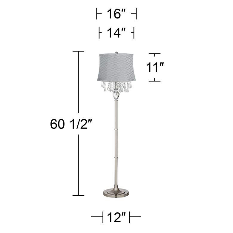 Image 5 360 Lighting Crystals 60 1/2 inch Basra Gray and Satin Steel Floor Lamp more views