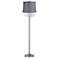 360 Lighting Crystals 60 1/2" Gray Shade Satin Steel Floor Lamp