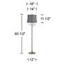 5_360 Lighting Crystals 60 1/2" Gray Shade Satin Steel Floor Lamp more views
