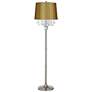 1_360 Lighting Crystals 60 1/2" Steel Floor Lamp with Gold Satin Shade