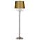 360 Lighting Crystals 60 1/2" Steel Floor Lamp with Gold Satin Shade