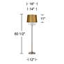 5_360 Lighting Crystals 60 1/2" Steel Floor Lamp with Gold Satin Shade more views