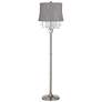 Thumbnail1 of 360 Lighting Crystals 60 1/2" Treble Gray Shade Satin Steel Floor Lamp