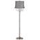 360 Lighting Crystals 60 1/2" Treble Gray Shade Satin Steel Floor Lamp