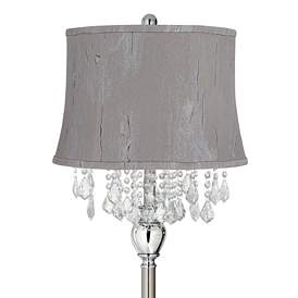 Image2 of 360 Lighting Crystals 60 1/2" Treble Gray Shade Satin Steel Floor Lamp more views