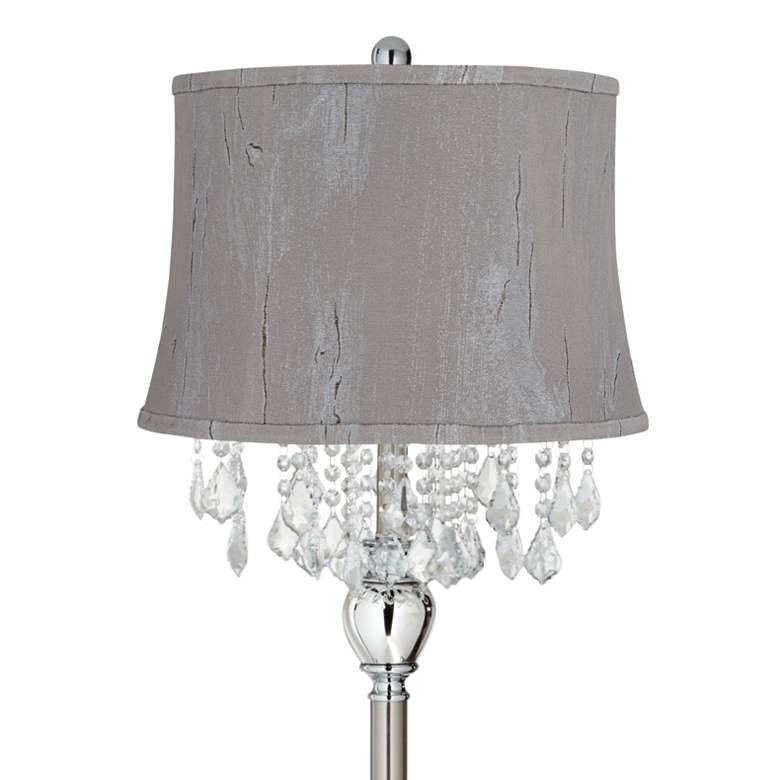 Image 2 360 Lighting Crystals 60 1/2" Treble Gray Shade Satin Steel Floor Lamp more views
