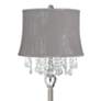Thumbnail2 of 360 Lighting Crystals 60 1/2" Treble Gray Shade Satin Steel Floor Lamp more views