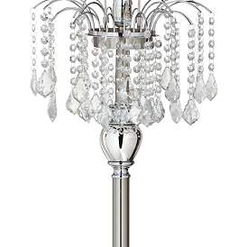Image3 of 360 Lighting Crystals 60 1/2" Treble Gray Shade Satin Steel Floor Lamp more views