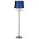 360 Lighting Crystals 62 1/2" Blue Satin and Brushed Nickel Floor Lamp
