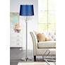 360 Lighting Crystals 62 1/2" Blue Satin and Brushed Nickel Floor Lamp