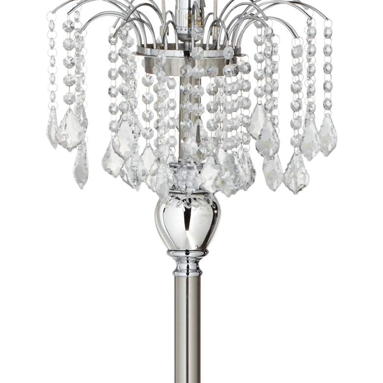 Image 3 360 Lighting Crystals 62 1/2 inch Blue Satin and Brushed Nickel Floor Lamp more views