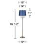 5_360 Lighting Crystals 62 1/2" Blue Satin and Brushed Nickel Floor Lamp more views