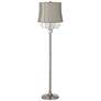 360 Lighting Crystals 62 1/2" Gray Shade Brushed Nickel Floor Lamp