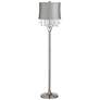 360 Lighting Crystals 62 1/2" Gray-Silver Pinched Drum Floor Lamp