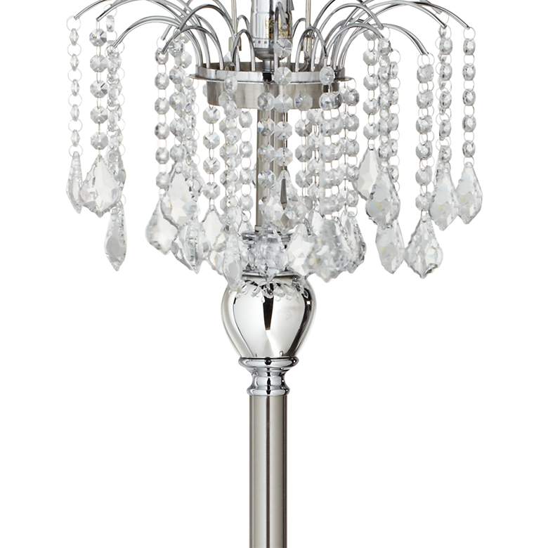 Image 2 360 Lighting Crystals 62 1/2" Gray-Silver Pinched Drum Floor Lamp more views