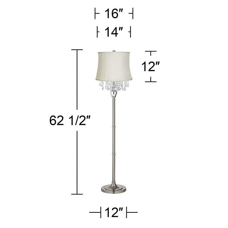 Image 4 360 Lighting Crystals 62 1/2" High Creme and Brushed Nickel Floor Lamp more views