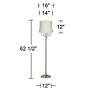 360 Lighting Crystals 62 1/2" High Creme and Brushed Nickel Floor Lamp