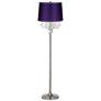 360 Lighting Crystals 62 1/2" Purple and Brushed Nickel Floor Lamp