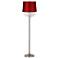 360 Lighting Crystals 62 1/2" Satin Red and Brushed Nickel Floor Lamp