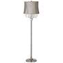 360 Lighting Crystals 62 1/2" Taupe Gray Brushed Nickel Floor Lamp