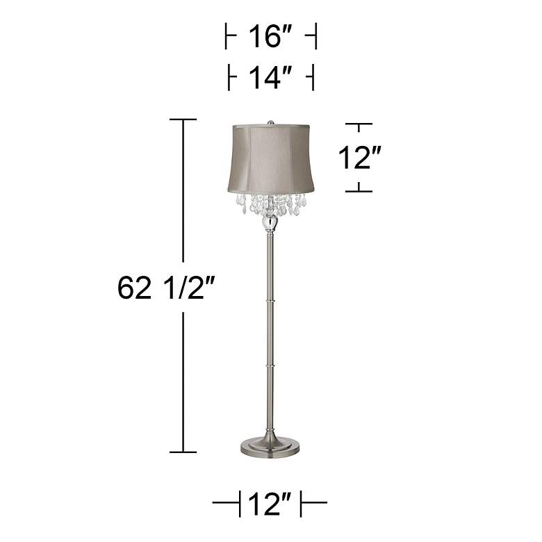 Image 4 360 Lighting Crystals 62 1/2 inch Taupe Gray Brushed Nickel Floor Lamp more views