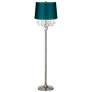 1_360 Lighting Crystals 62 1/2" Teal Blue and Brushed Nickel Floor Lamp