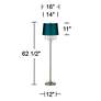 4_360 Lighting Crystals 62 1/2" Teal Blue and Brushed Nickel Floor Lamp more views