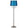 360 Lighting Crystals 62 1/2" Turquoise Satin and Nickel Floor Lamp