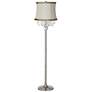 2_360 Lighting Crystals Ivory Linen Shade Brushed Nickel Floor Lamp