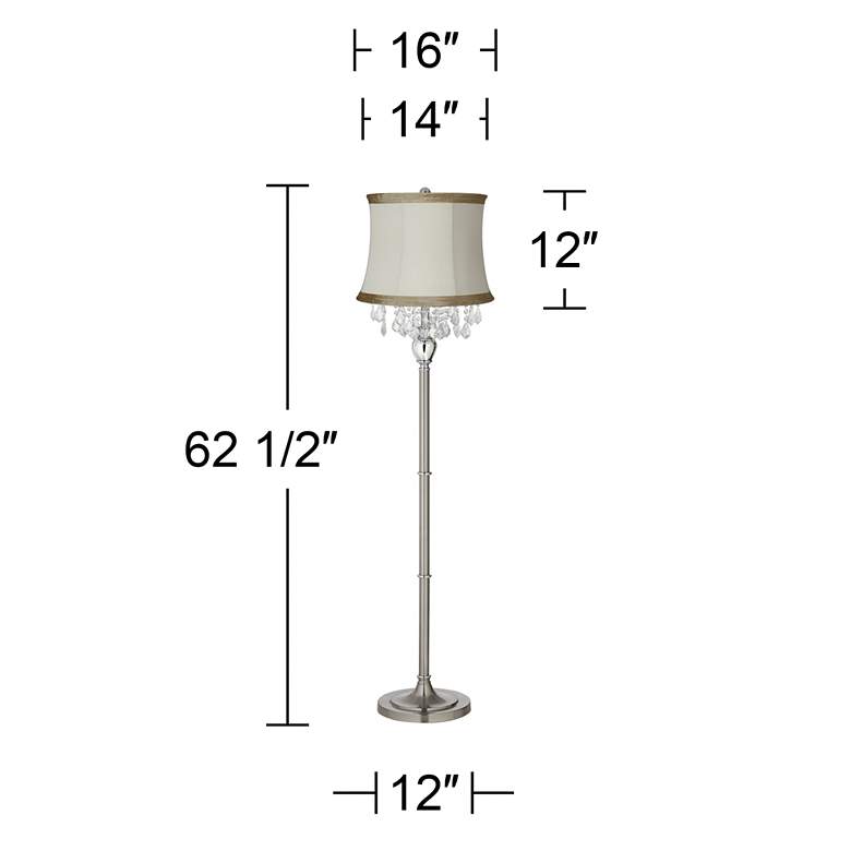 Image 3 360 Lighting Crystals Ivory Linen Shade Brushed Nickel Floor Lamp more views