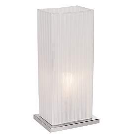 Image4 of 360 Lighting Cube 19 3/4" High White Ribbon Shade Accent Table Lamp more views