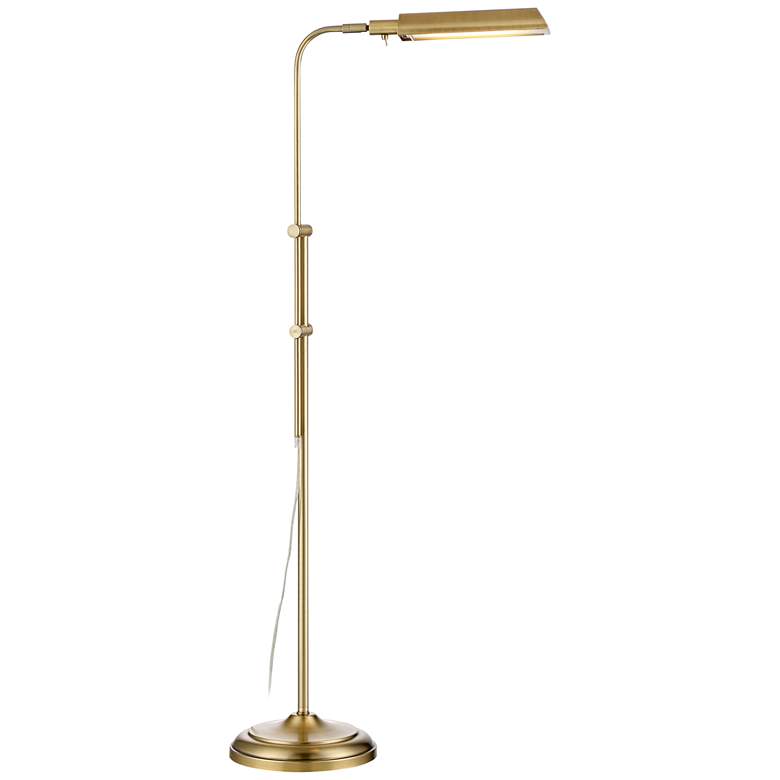 Image 3 360 Lighting Culver Adjustable Height Aged Brass Pharmacy LED Floor Lamp